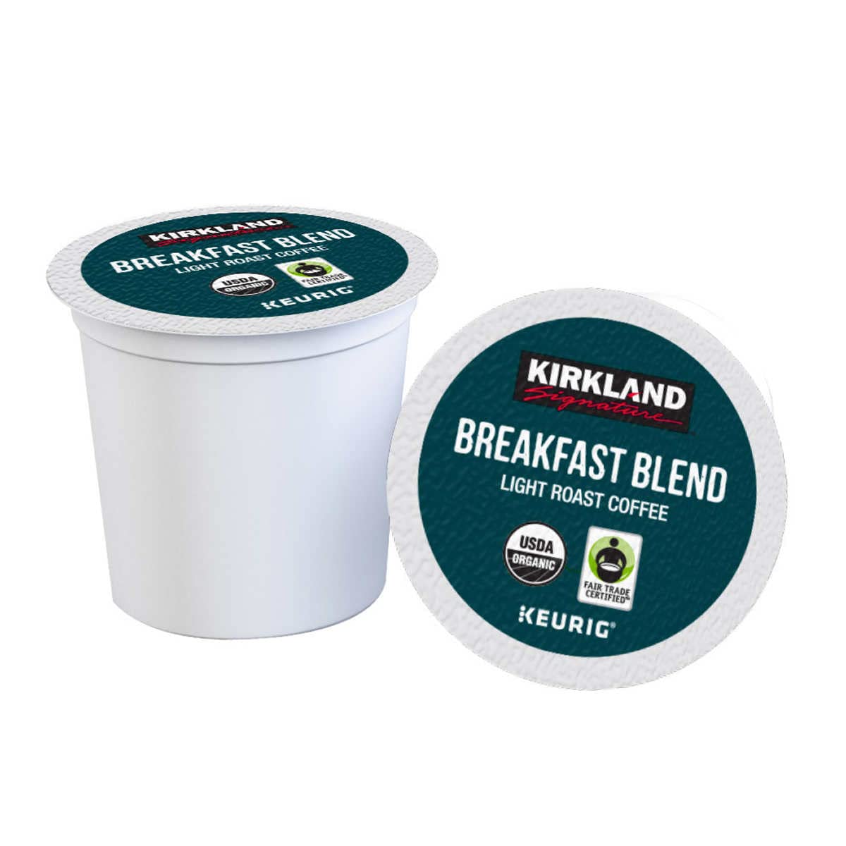 Kirkland Signature Organic Breakfast Blend Light-Roast Coffee, for Keurig K-Cup Pods, 120 Count