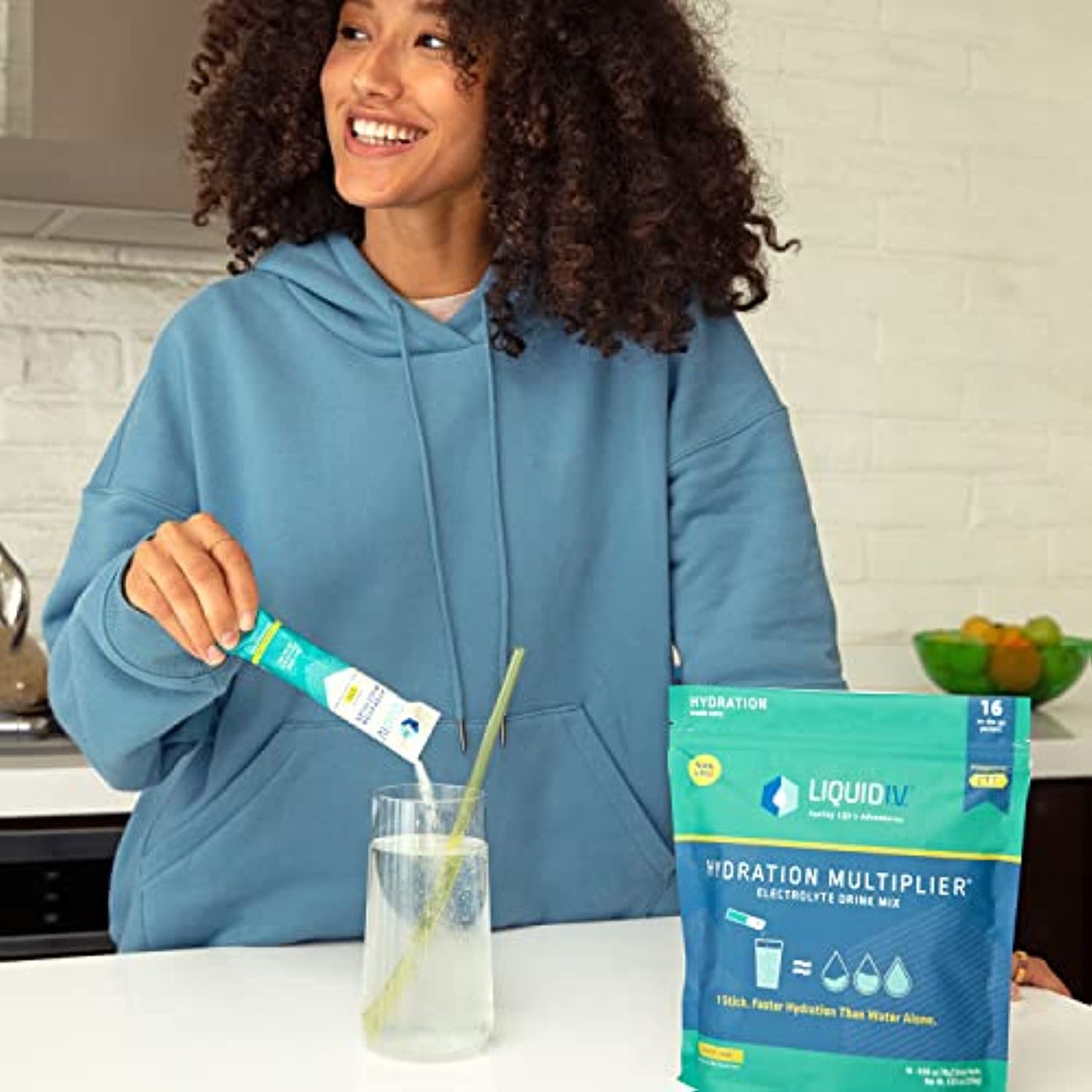 Liquid I.V. Hydration Multiplier - Lemon Lime - Hydration Powder Packets | Electrolyte Drink Mix | Easy Open Single-Serving Stick | Non-GMO | 96 Sticks