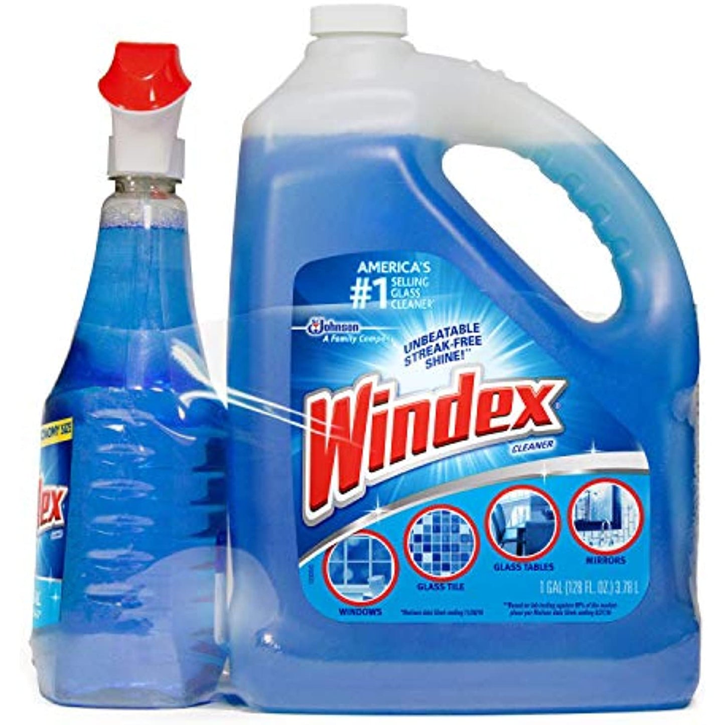 Windex Original Glass Cleaner (128 oz. refill + 32 oz. trigger)
