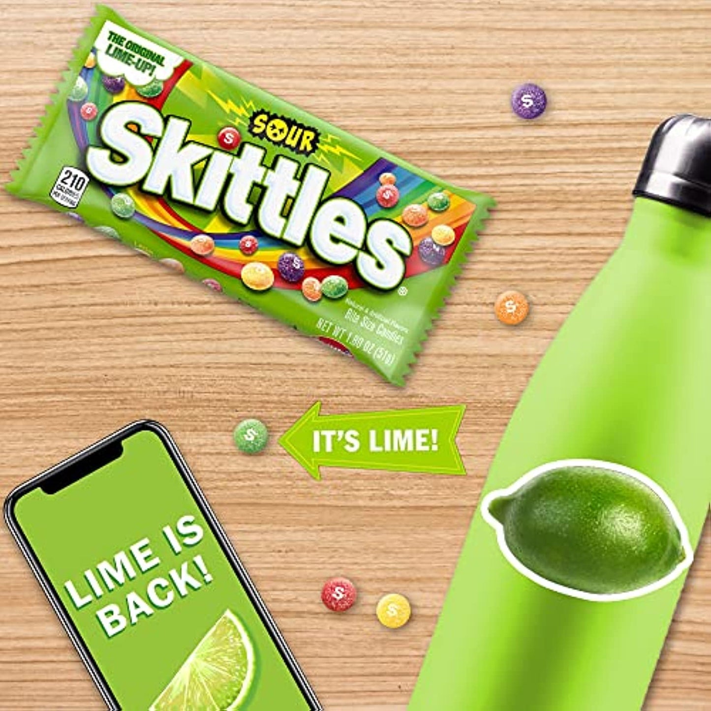 SKITTLES Sour Chewy Candy Bulk Pack, 1.8 oz (24 Full Size Packs)