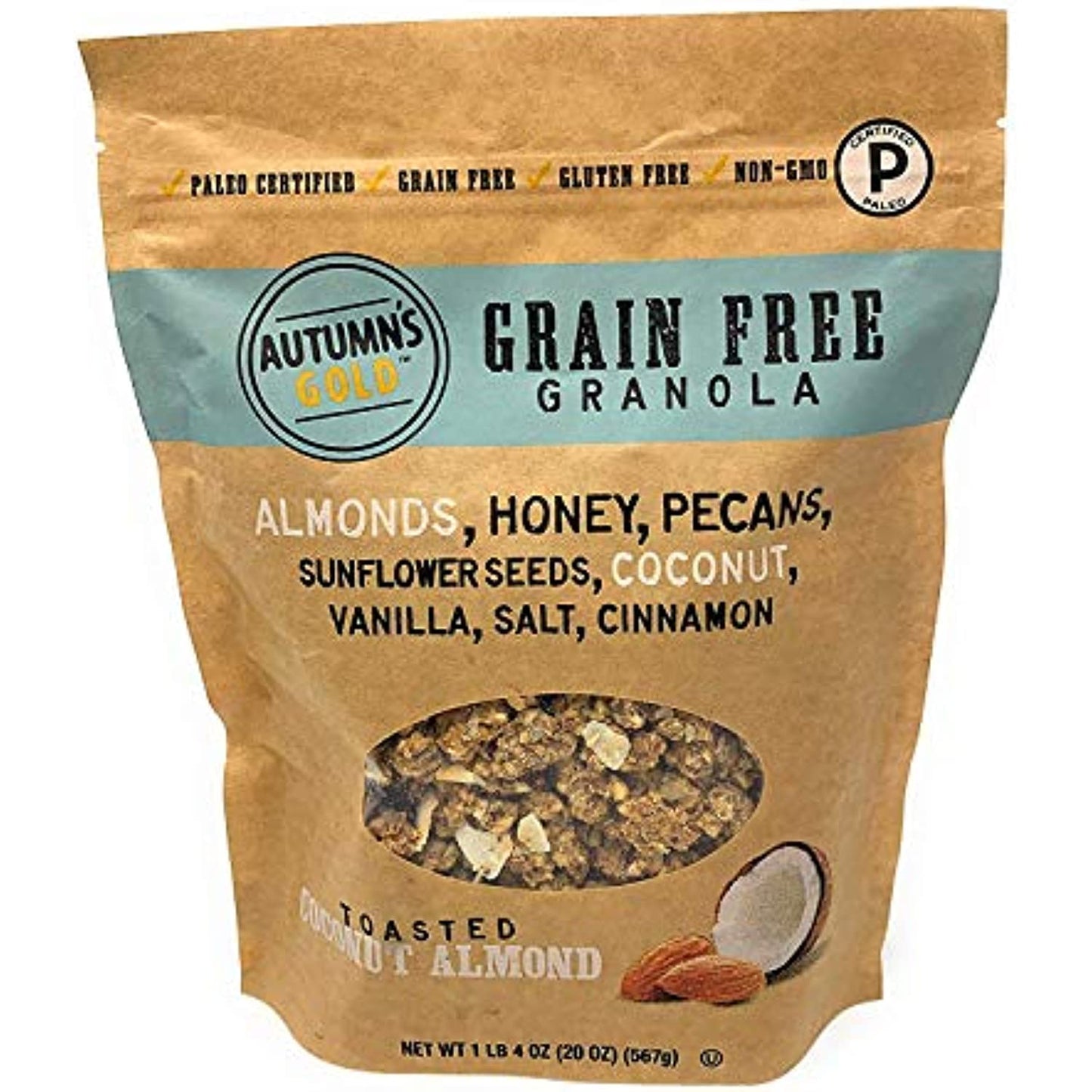Autumn's Gold Grain Free Toasted Coconut Almond Granola 1lb 4oz - PACK OF 2