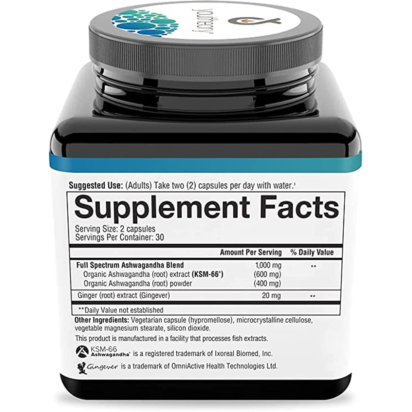 Youtheory Ashwagandha Vegetarian Capsules Net Wt 150 Count