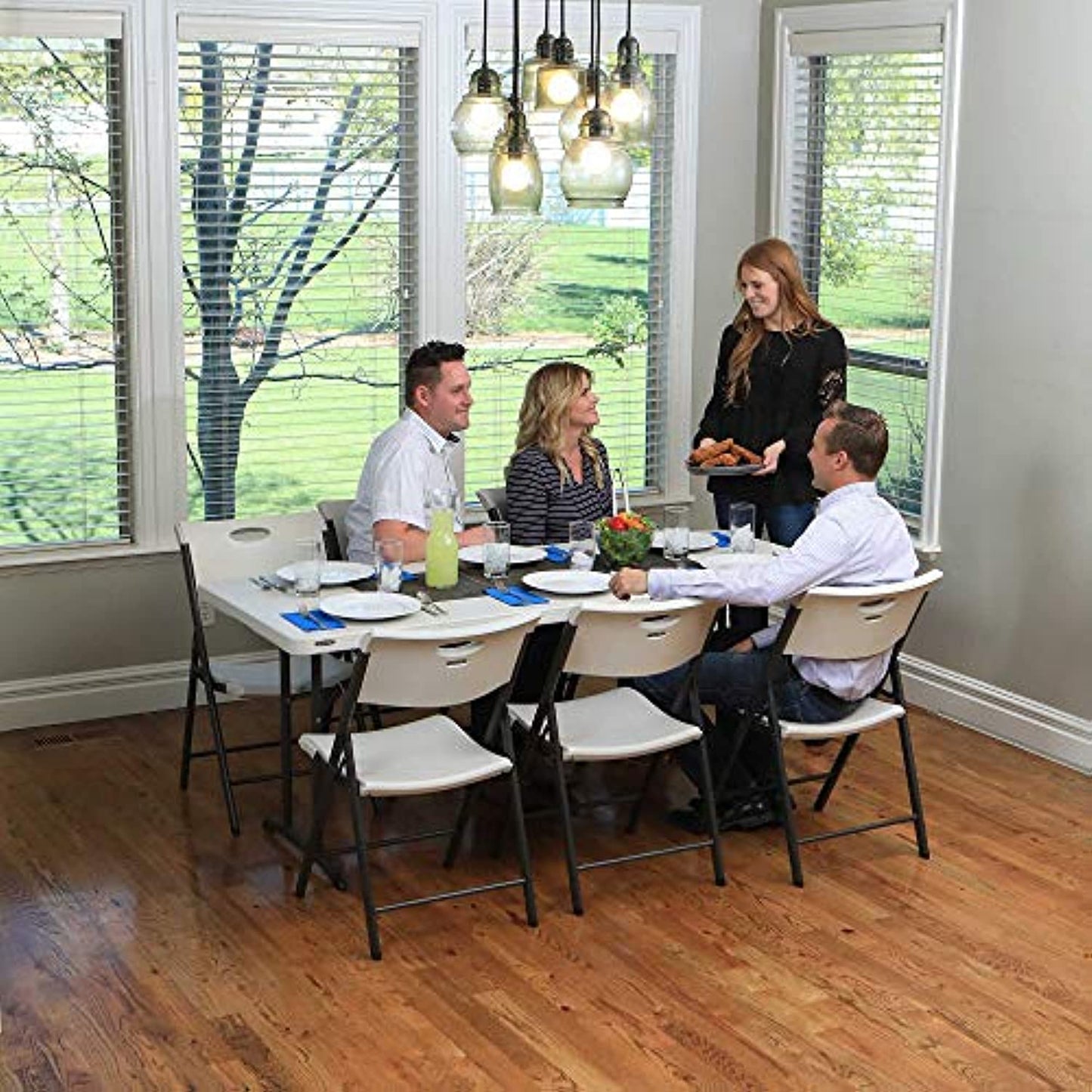 Lifetime Commercial Folding Chair, 20.1" D x 18.5" W x 33.2" H, Almond