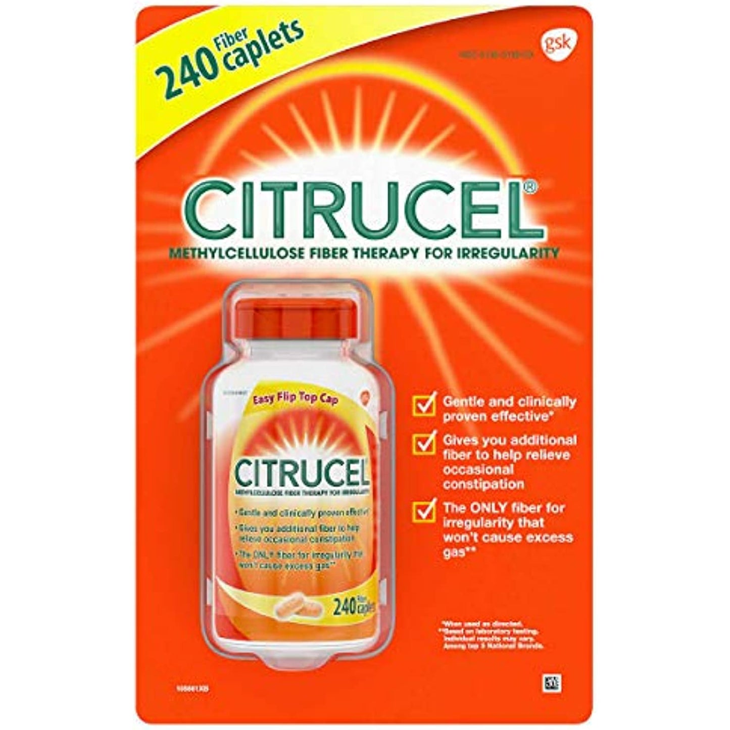 Citrucel w/SmartFiber Methylcellulose Fiber Therapy Caplets, 1Pack (240-Count Each) Qkelsf