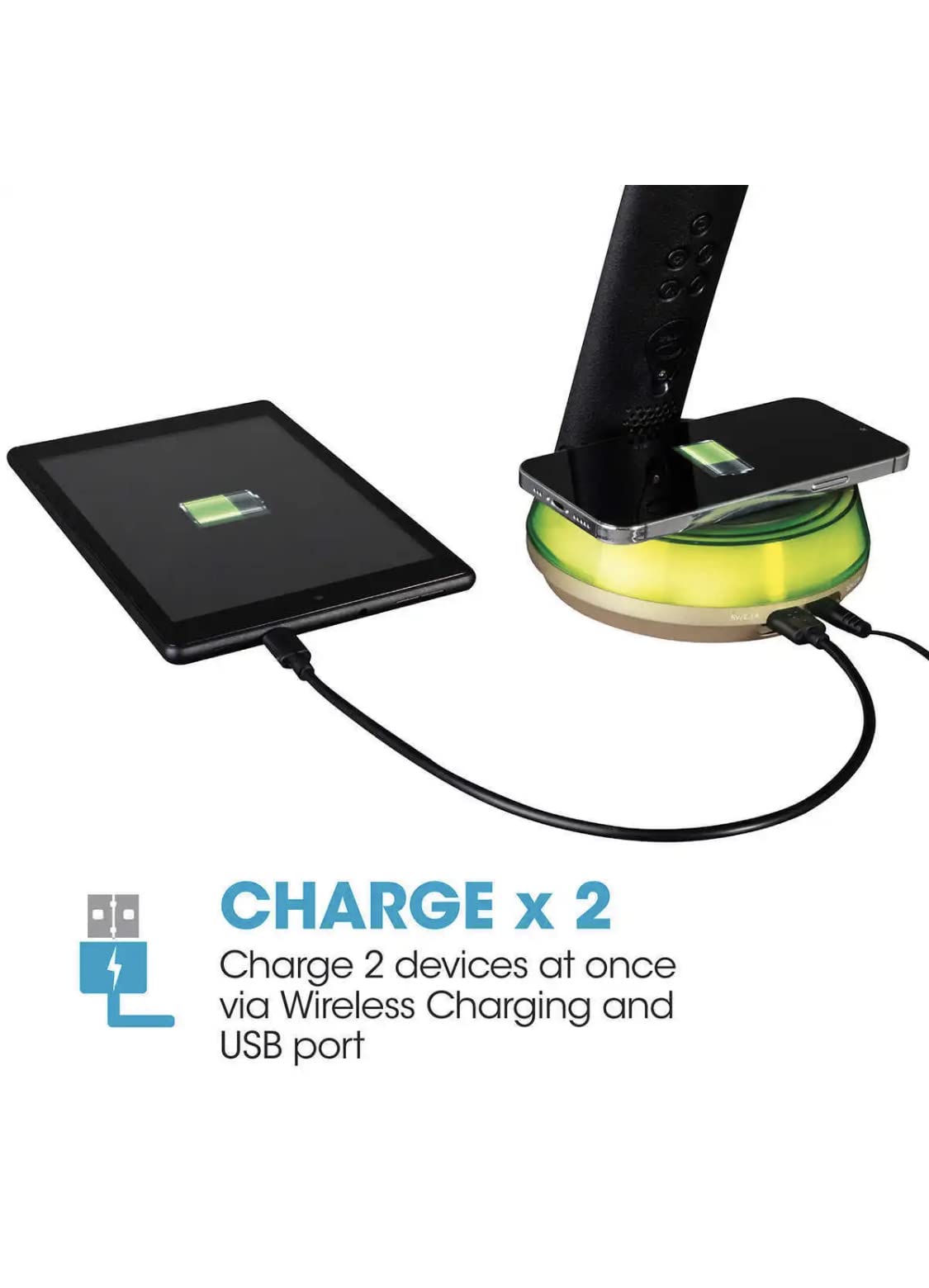 Ottlite Wellness Series Wireless Charging Lamp - White & Silver (1649270)