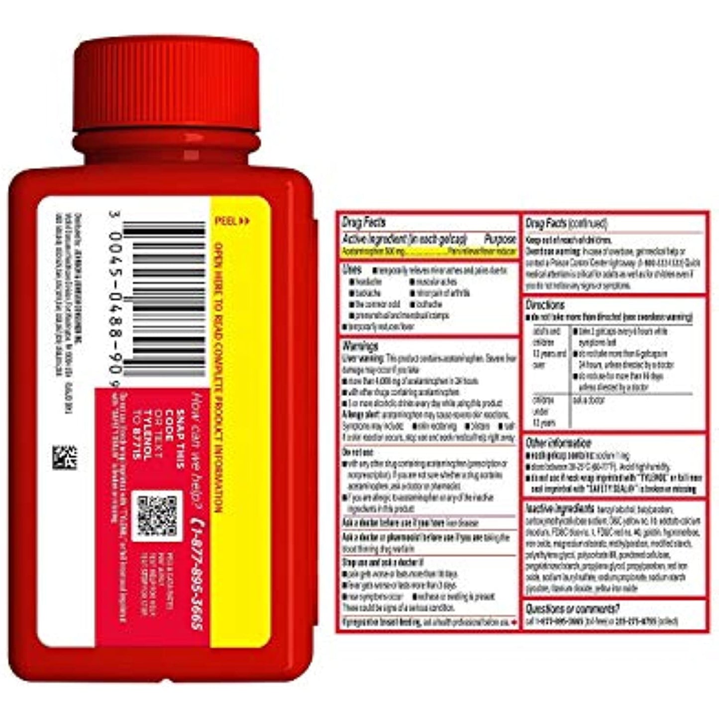 Tylenol Extra Strength Rapid Release Gels 500 mg - 290 ct.