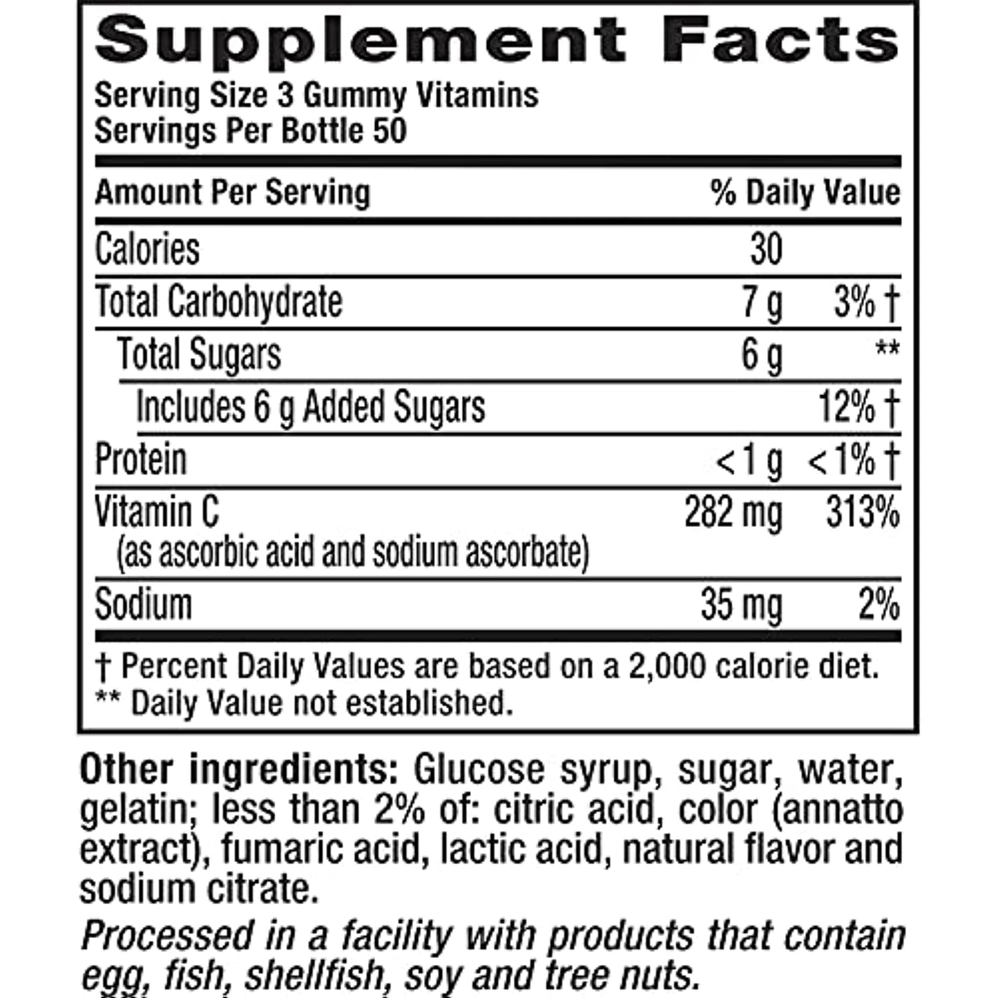 VF Power C Gummy Vitamins for Adults, 2 Pack (150-Count)