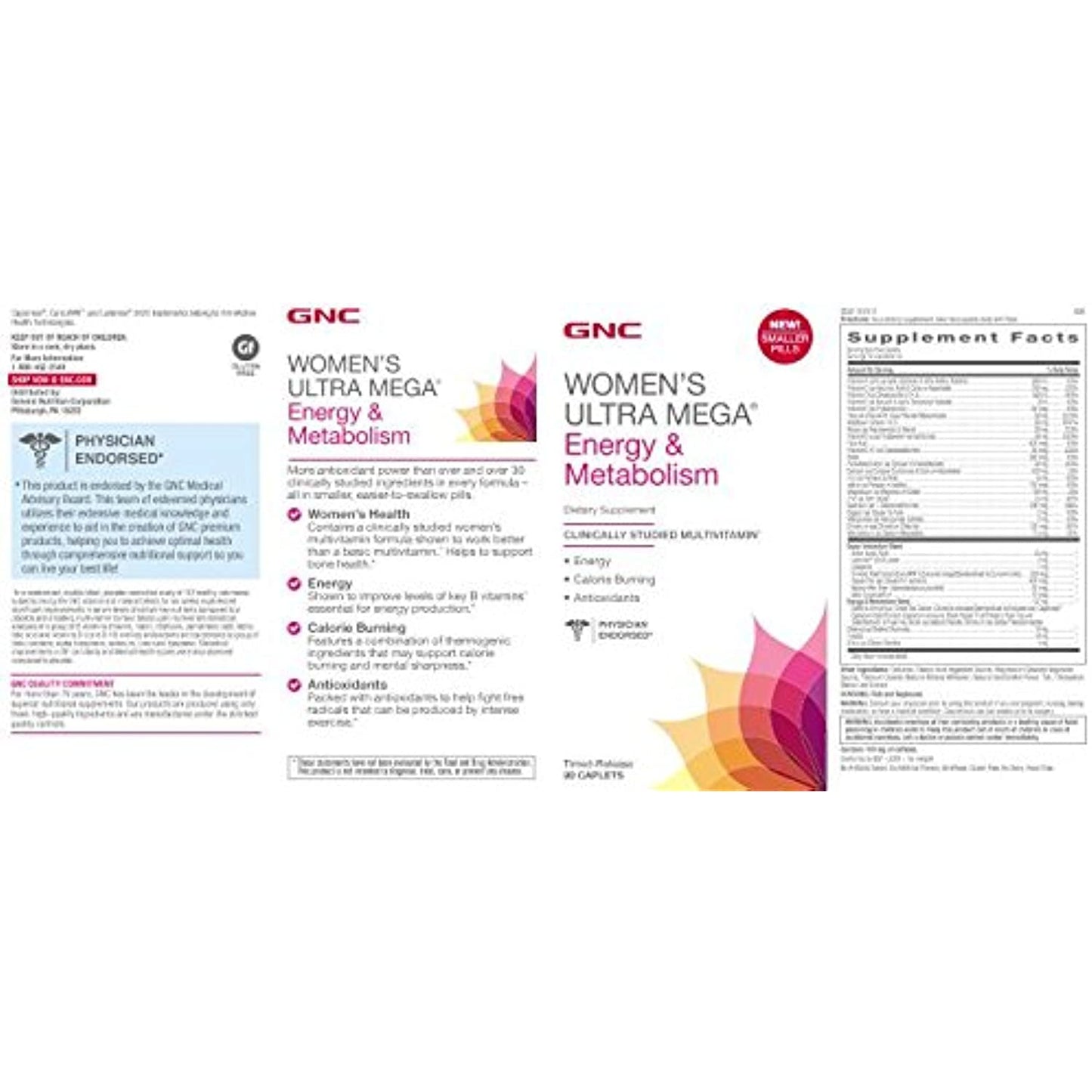 GNC Womens Ultra Mega Energy and Metabolism Multivitamin for Women, 90 Count, for Increased Energy, Metablism, and Calorie Burning