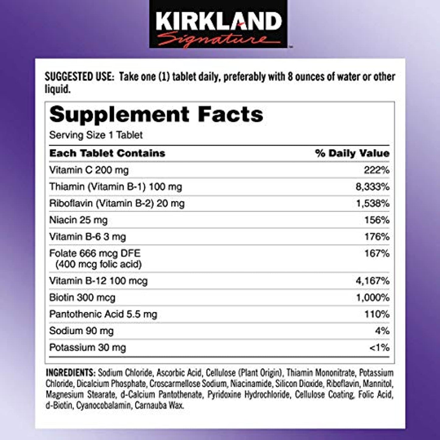 Kirkland Signature Super B-Complex (2-Pack) with Electrolytes (2 x 500 Tablets)