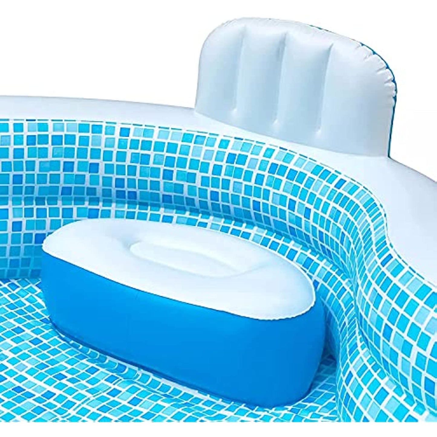 Members Mark Elegant Family Pool 10 Feet Long 2 Inflatable Seats with Backrests. New Version