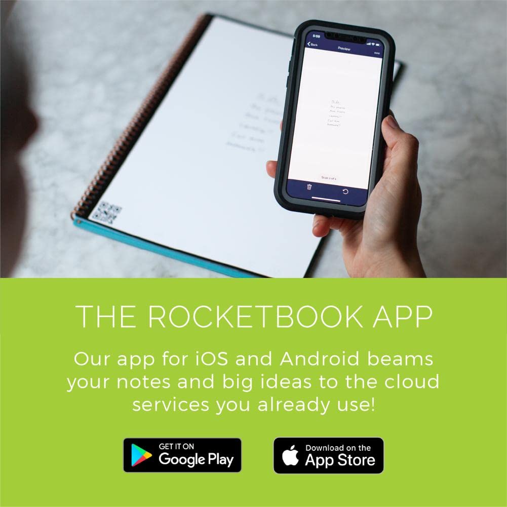 Rocketbook Fusion Smart Reusable Notebook - Calendar, To-Do Lists, and Note Template Pages with 1 Pilot Frixion Pen & 1 Microfiber Cloth Included - Infinity Black Cover, Letter Size (8.5" x 11")