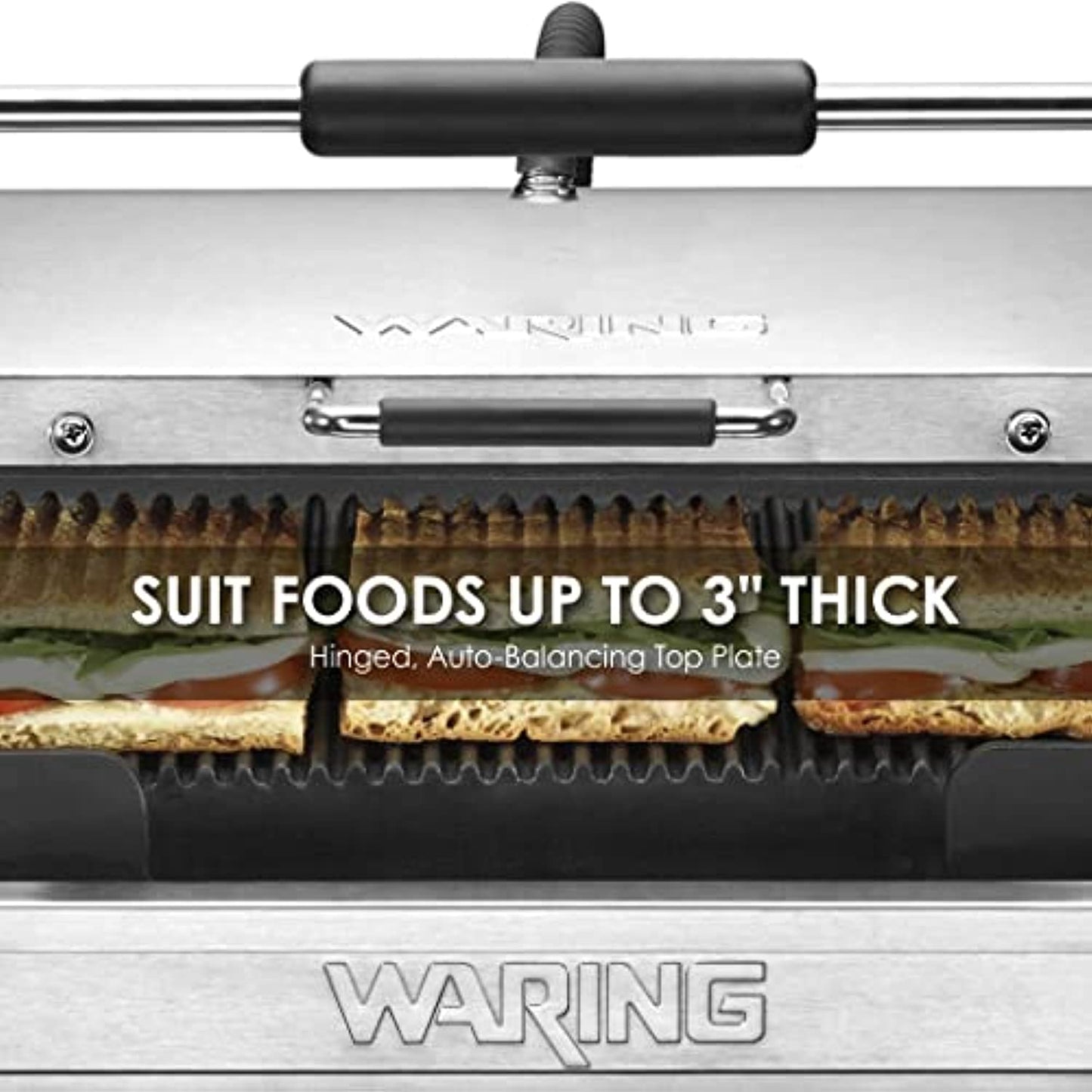 Waring Commercial WPG250 Panini Supremo� Large Panini Grill, Pancake drip Crepe Batter PANINI, 120V, 5-15 Phase Plug