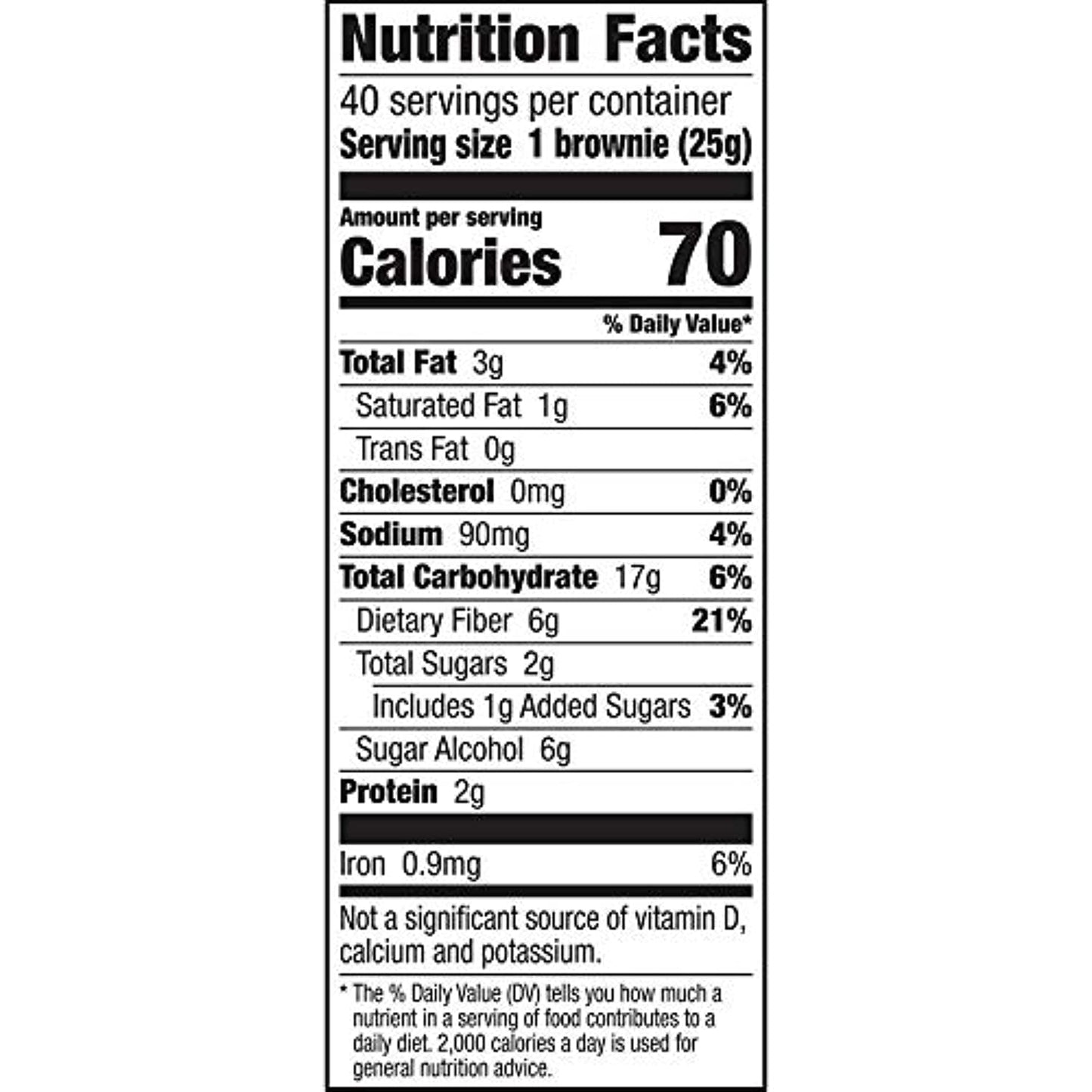 Fiber One Brownies Chocolate Fudge (40 ct.) (pack of 2)