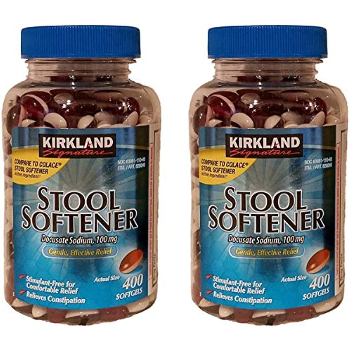 Kirkland Signature JAKLAHQ Stool Softener, 400 Softgels, 2 Pack