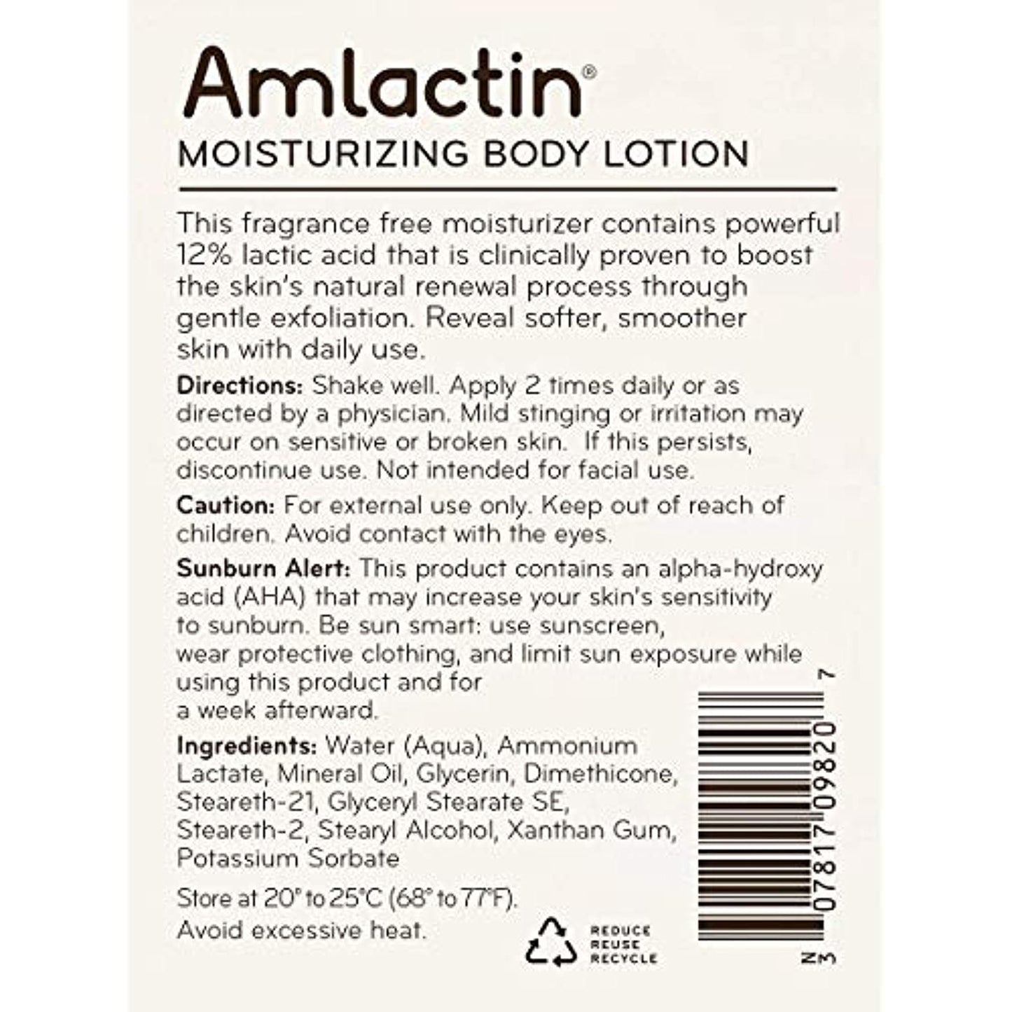 Body Care / Beauty Care AmLactin 12 % Moisturizing Lotion - 500 g / 20 oz Bodycare / BeautyCare