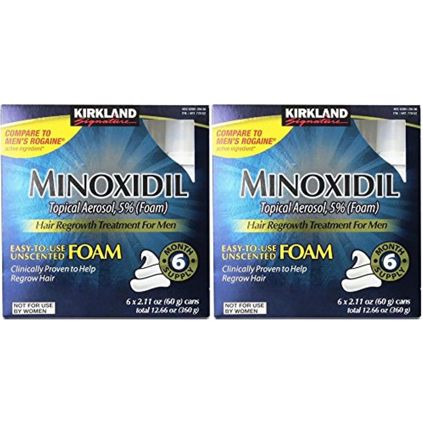 Kirkland Signature mCnDDN Minoxidil Foam for Men, 12.6 oz, 6 Month Supply (2 Pack)