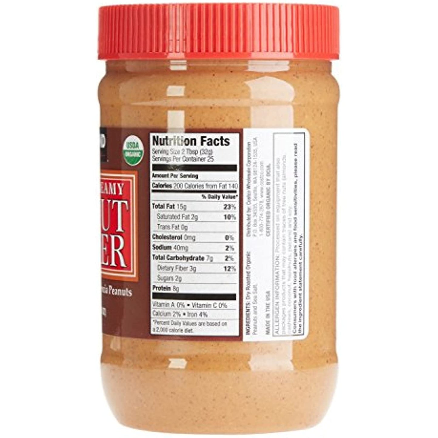 Organic Creamy Peanut Butter, 28 Oz Jars (Pack of 4)