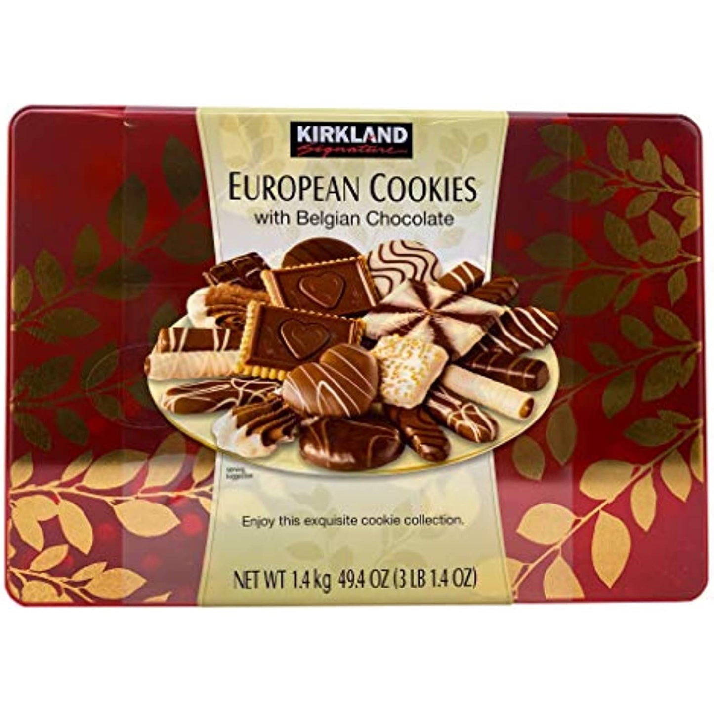 European Cookies Kirkland Signature with Belgian, Chocolate, 49.4 Oz