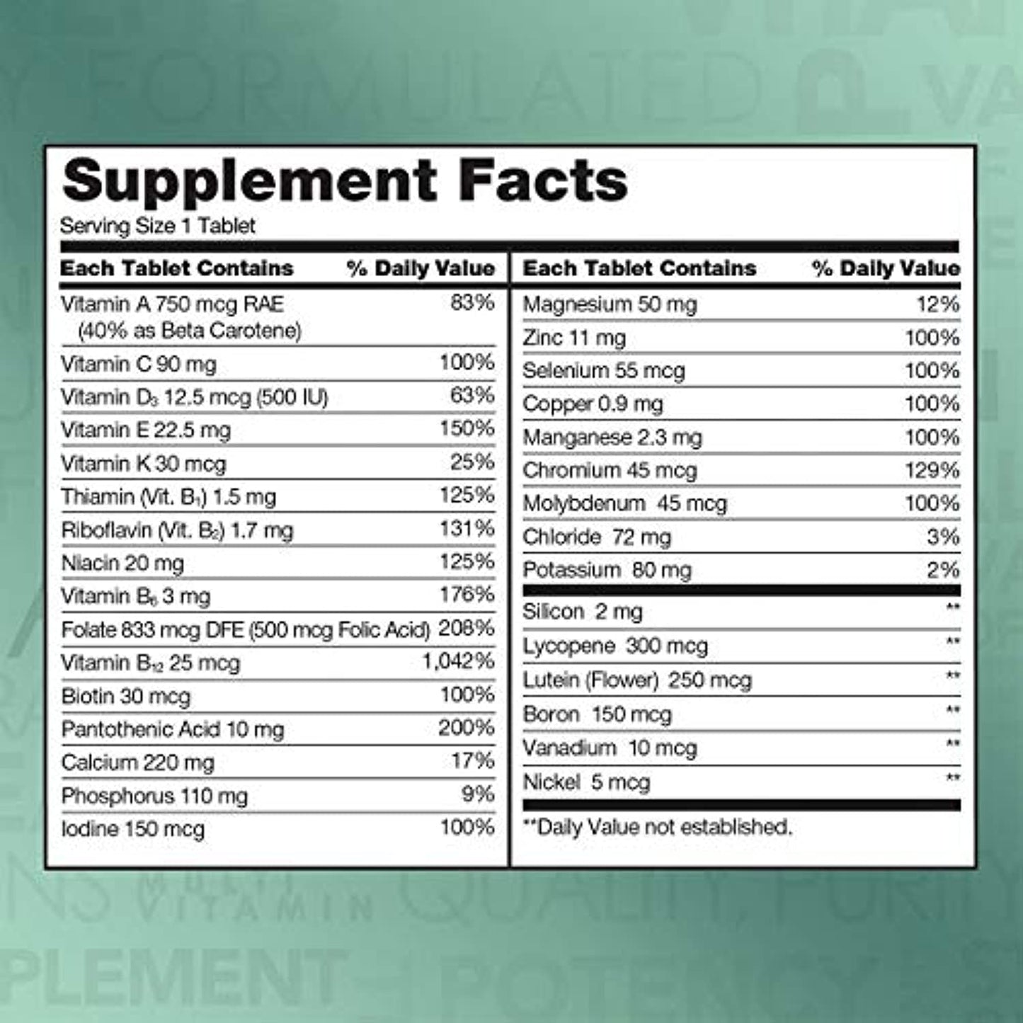 Kirkland Signature Adults 50+ Mature Multi, 400 Tablets (Pack of 3)