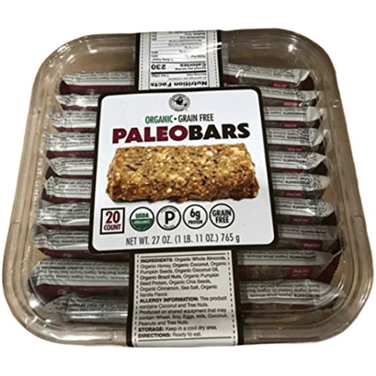 Organic Grain Free PALEO BARS (20 Bars)
