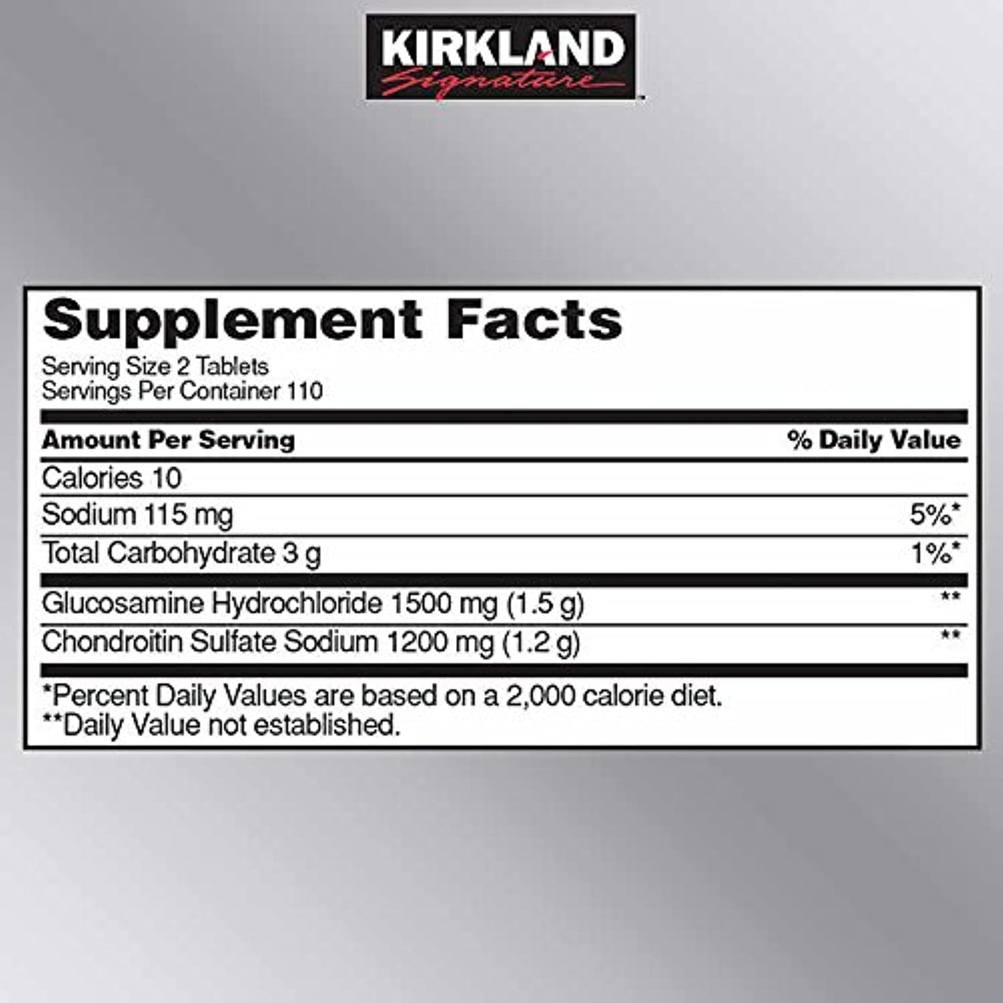 Kirkland Signature JYZRo, Glucosamine HCI 1500mg Chondroitin Sulfate 1200mg 220 Tablets (Pack of 2)