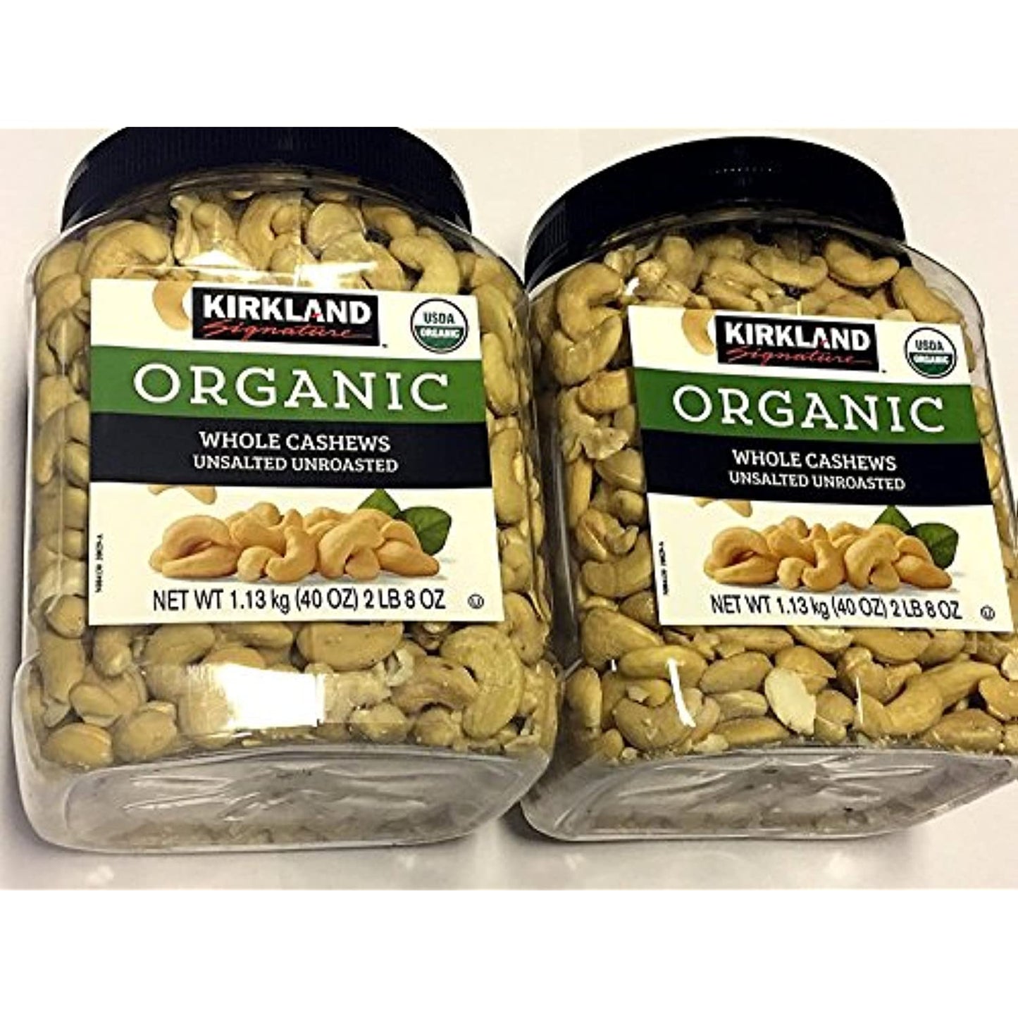 Kirkland Signatures Organic Whole Cashews Unsalted Unroasted - 2 Lb 8 Oz (2 Pack)