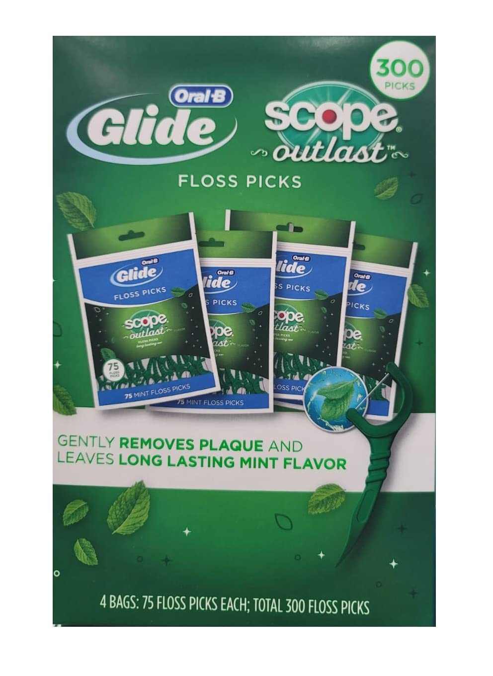 ORAL-B Glide Floss Picks with Scope 300CT