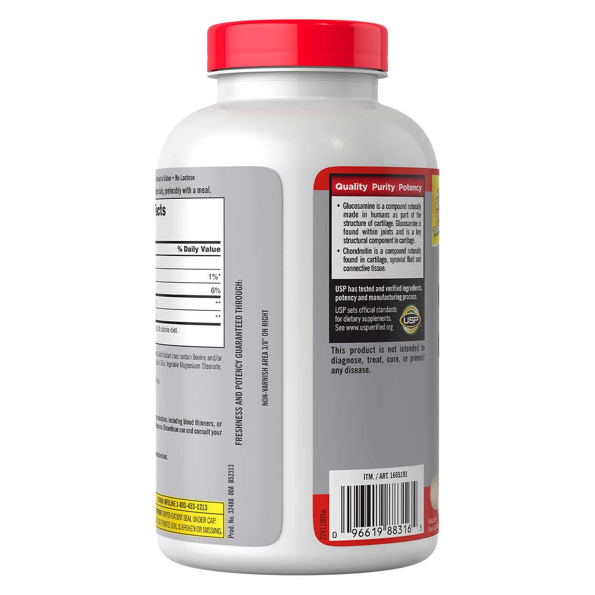 Kirkland Signature Glucosamine HCI 1500 mg and Chondroitin Sulfate 1200 mg, 280 Tablets