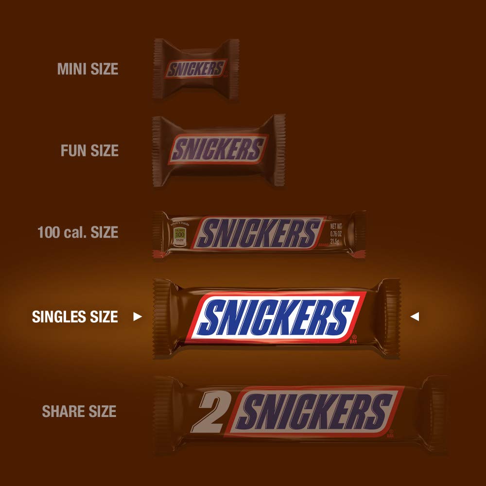 SNICKERS Full Size Bulk Milk Chocolate Candy Bars, 1.86 Ounce (Pack of 48)