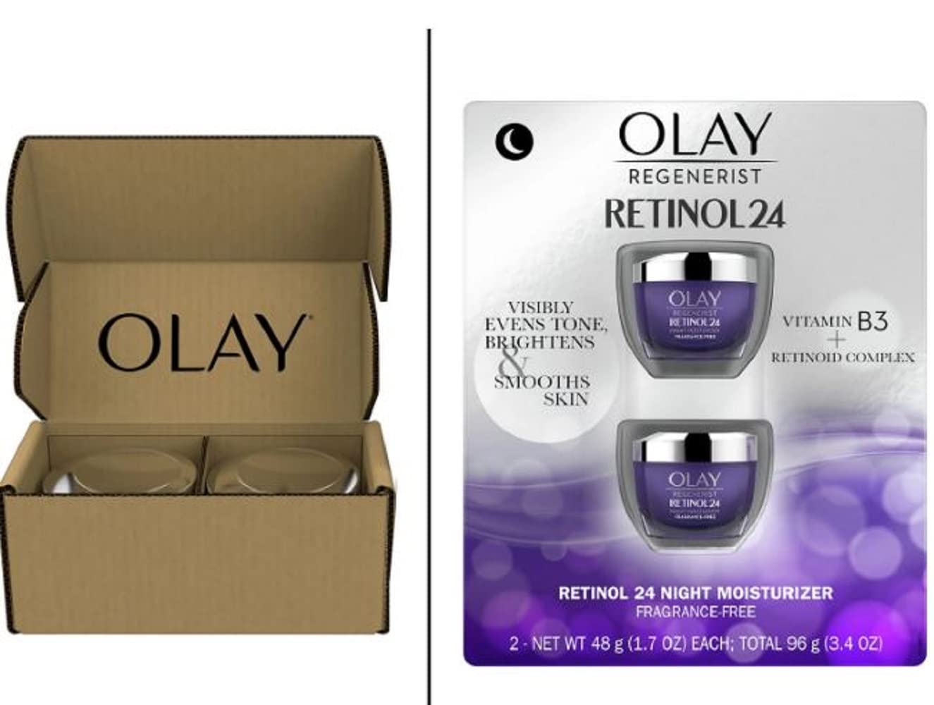 Olay Olay Regenerist Retinol 24 Night Creamcount 2 X 1.7 Ounce ( Net Wt 3.4 Ounce ),