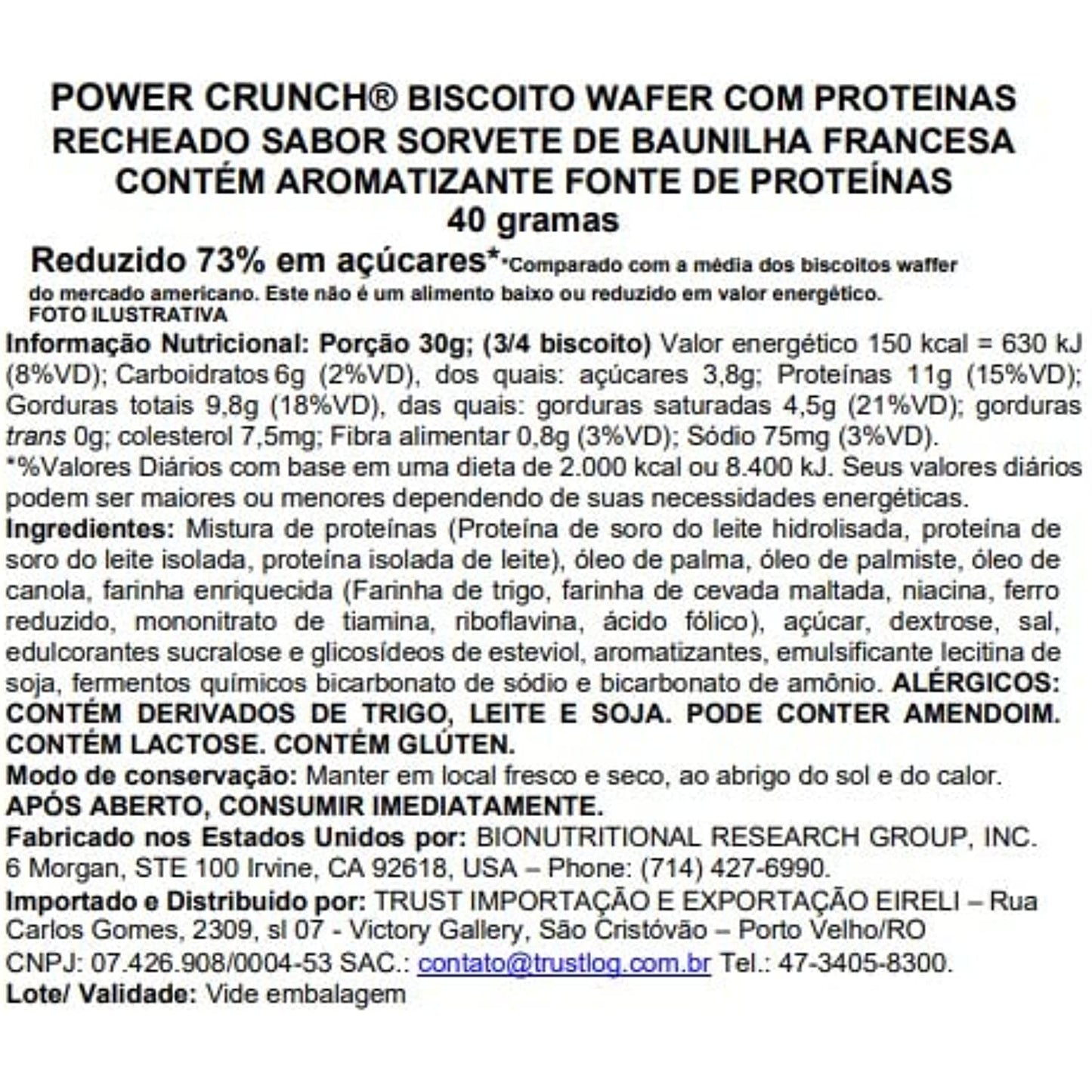 Bionutritional Research Group Power Crunch Protein Bar, French Vanilla Creme, 12 Count