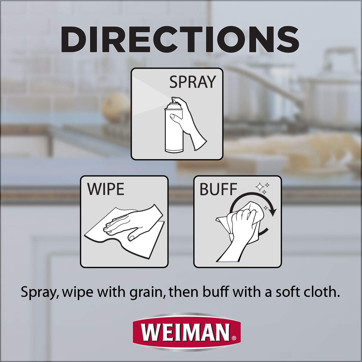 Weiman Stainless Steel Cleaner and Polish - 17 Ounce (6 Pack) - Protects Appliances from Fingerprints and Leaves a Streak-less Shine for Refrigerator Dishwasher Oven Grill