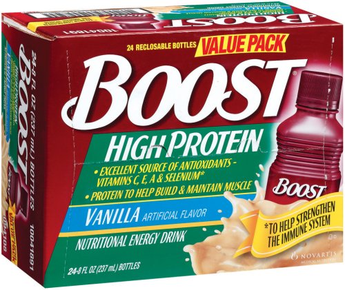 BOOST High Protein Nutritional Energy Drink, Vanilla, 8 Ounce Bottle (Pack of 24)