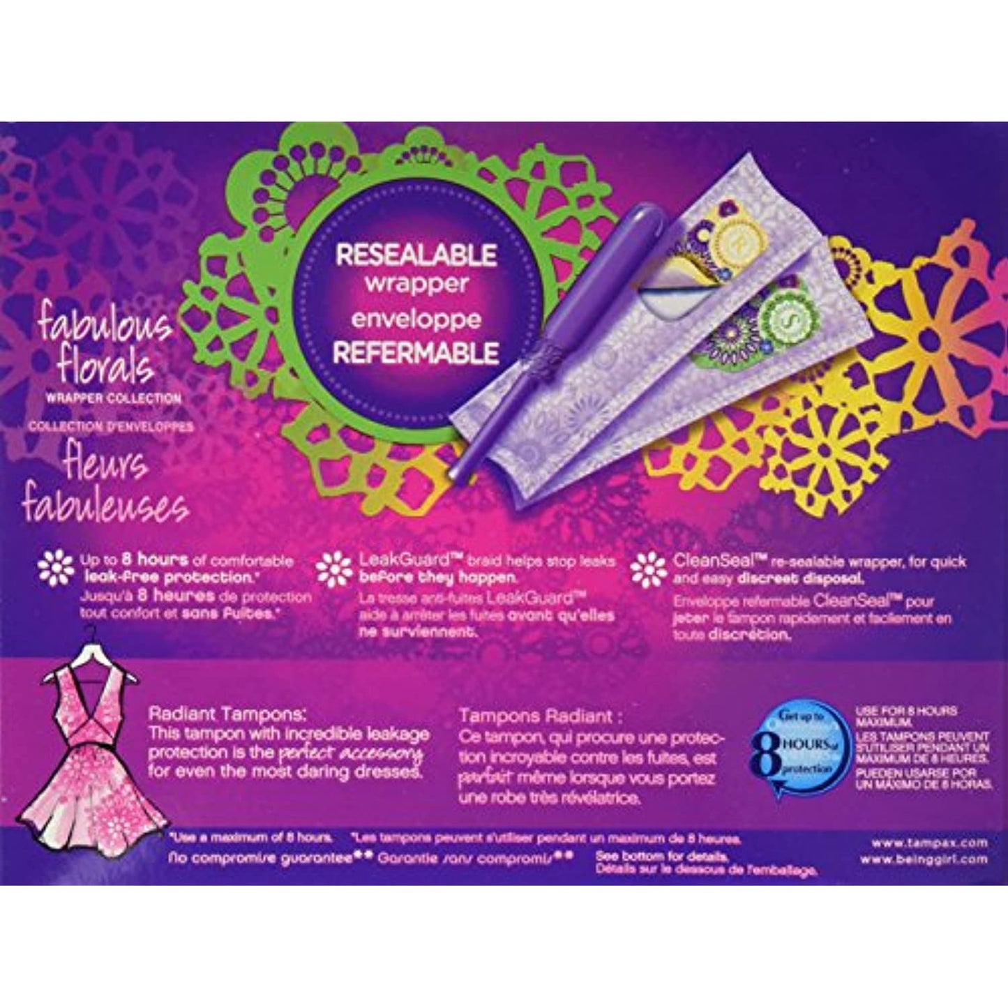 Tampax Radiant Plastic Tampons Duo Pack, Unscented, 84 Count