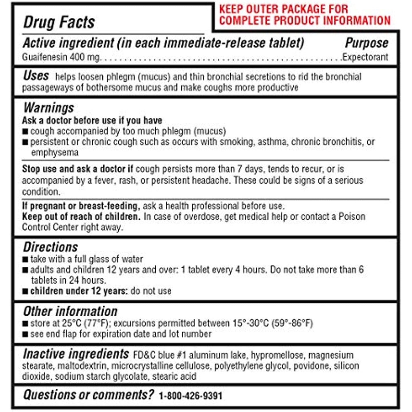 Kirkland Signature Mucus Relief Chest Guaifenesin 400 mg Expectorant, 2 Count (Pack of 1)