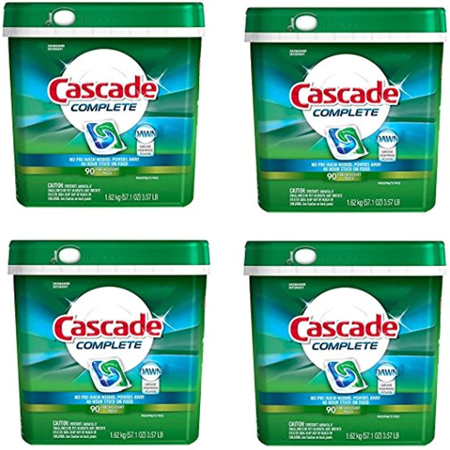 Cascade Complete Fresh Scent Dishwasher Detergent Pacs, ZChltJ, 4 Pack(90 Count)