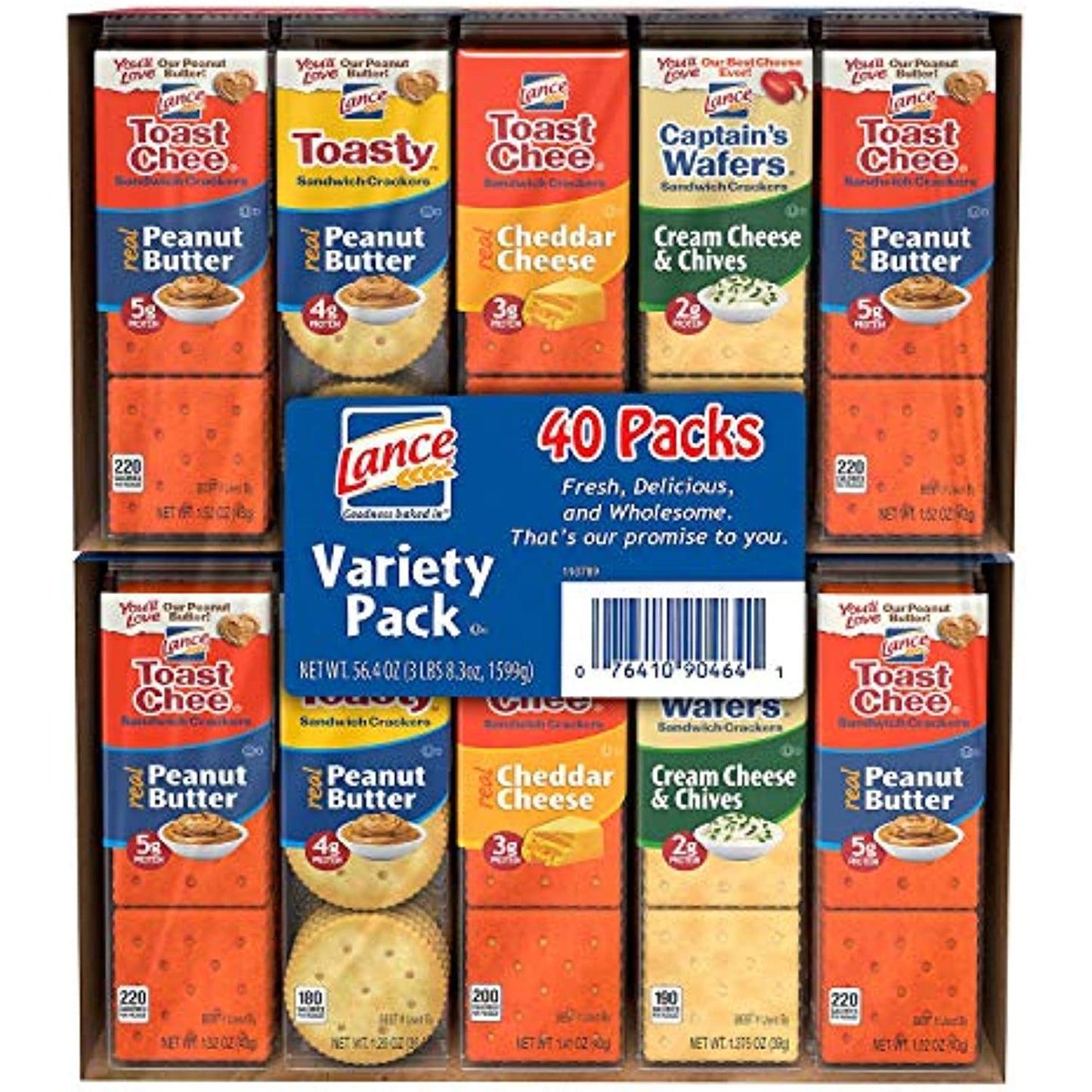 Lance Sandwich Crackers, Variety Pack 1.41 oz, 40 ct. A1