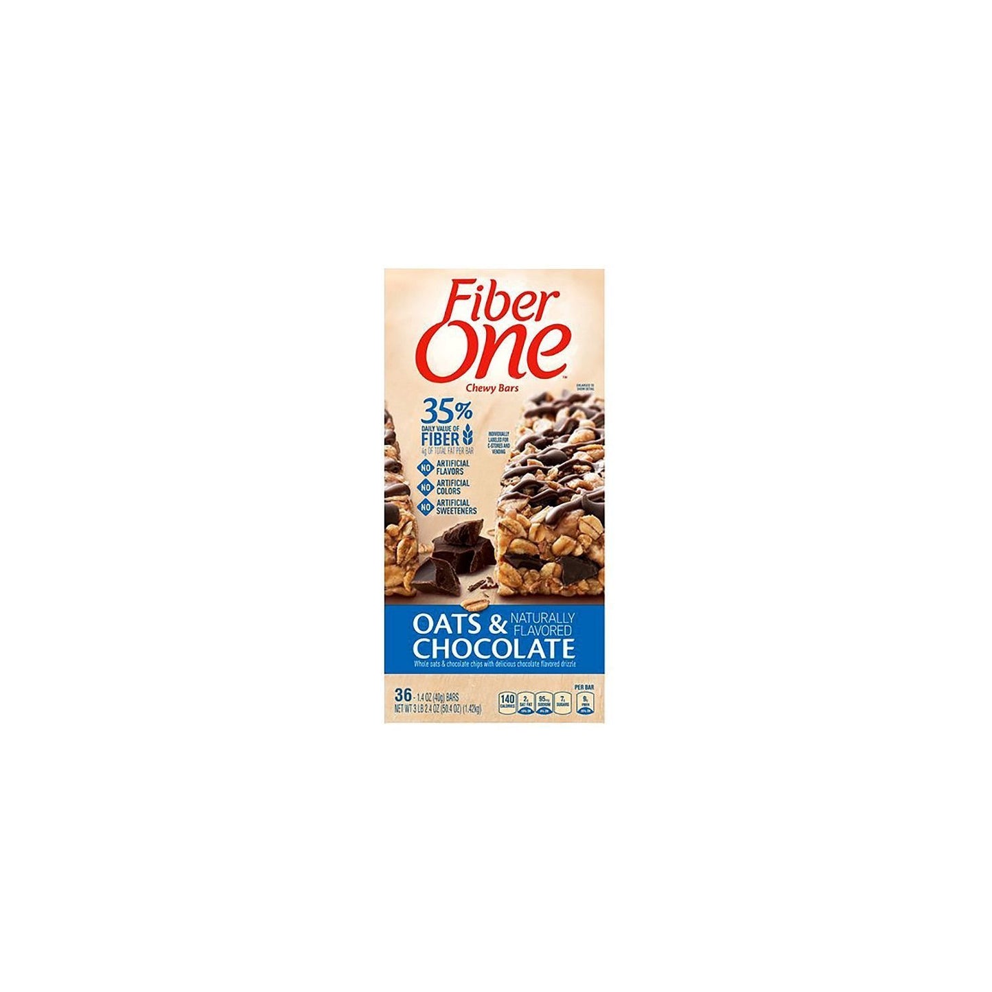 Fiber One Chewy Bars, Oats and Chocolate, 36-1.4oz Bars