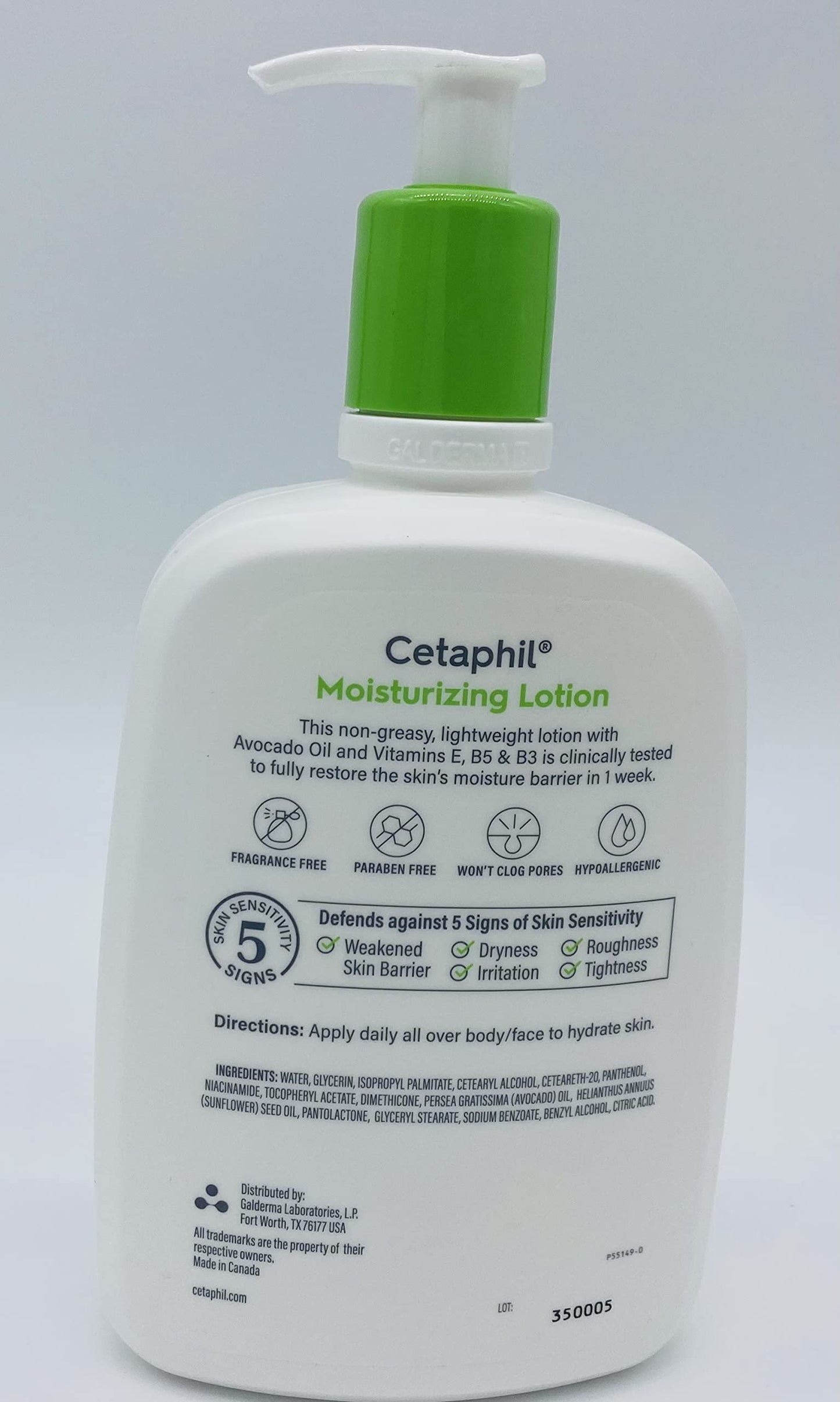 2 - 20 oz. Pack Cetaphil New & Improved Moisturizing Lotion for Dry to Normal,Sensitive Skin (With Avacado Oil and Essential Vitamins)