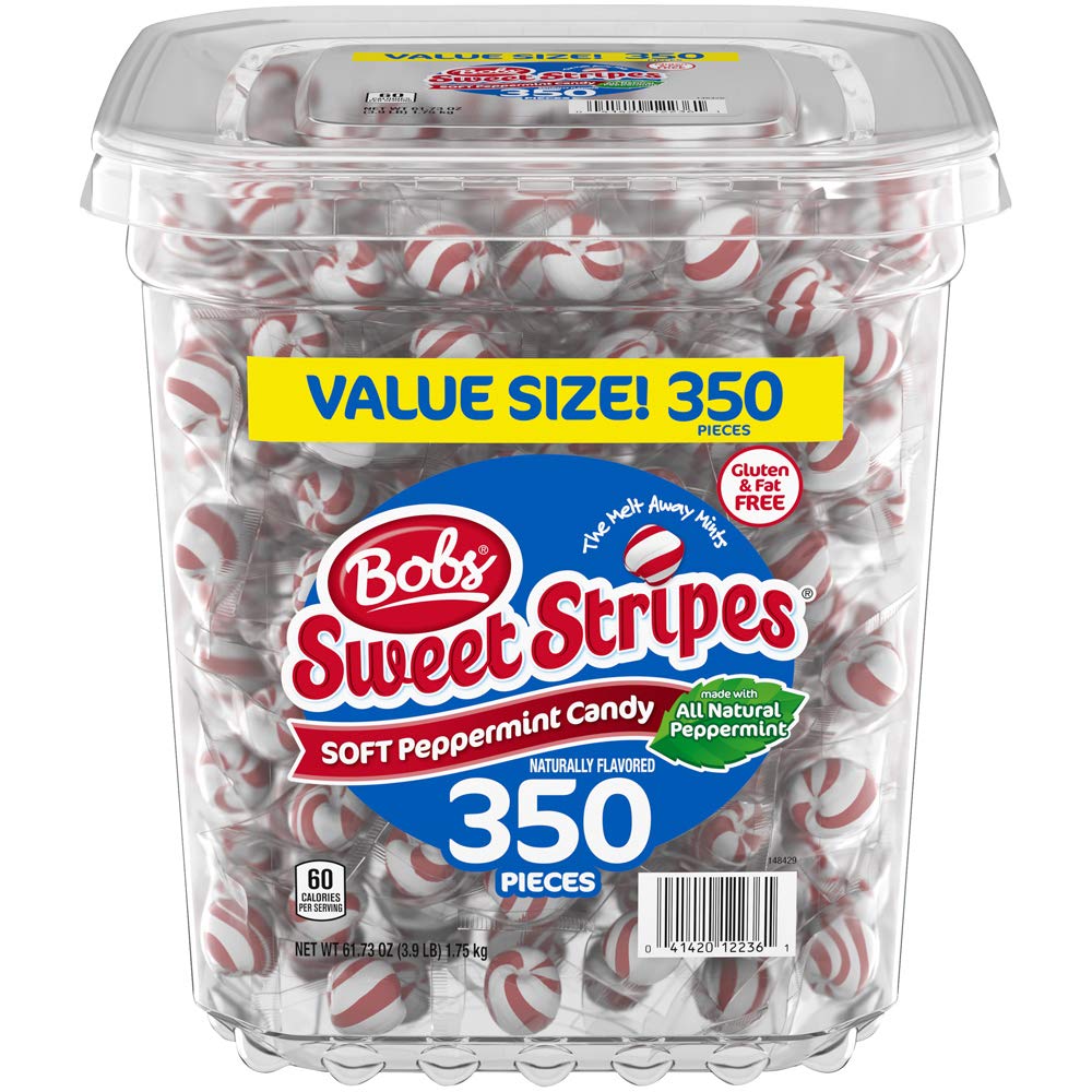 Bob's Red & White Bob's Sweet Stripes Soft Candy, 61.73 Ounce, Peppermint, 350 Count