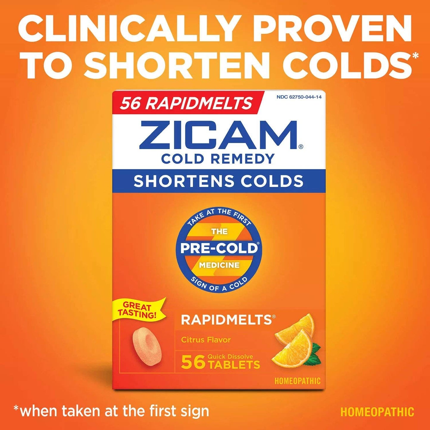 Zicam Zinc Cold Remedy RapidMelts Quick-Dissolve Tablets Citrus Flavor 56ct
