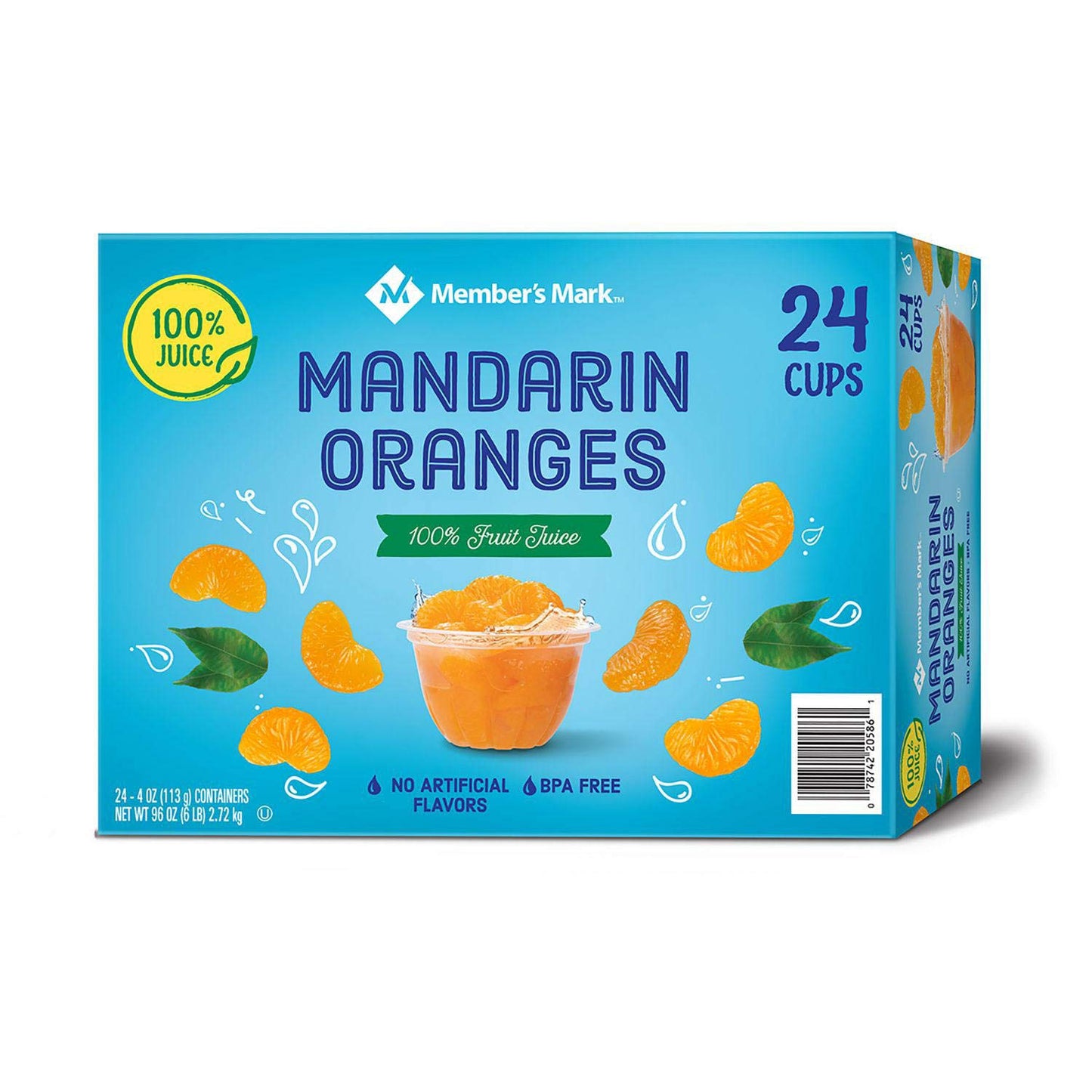2 Pack Mandarin Oranges in Fruit Juice, 4 Ounce Cups (24 Count Per Pack)
