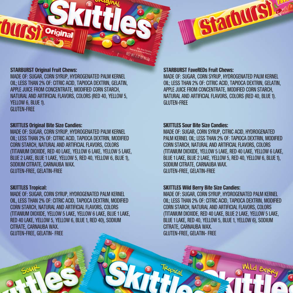 SKITTLES & STARBURST Candy Full Size Variety Mix 62.79-Ounce 30-Count Box