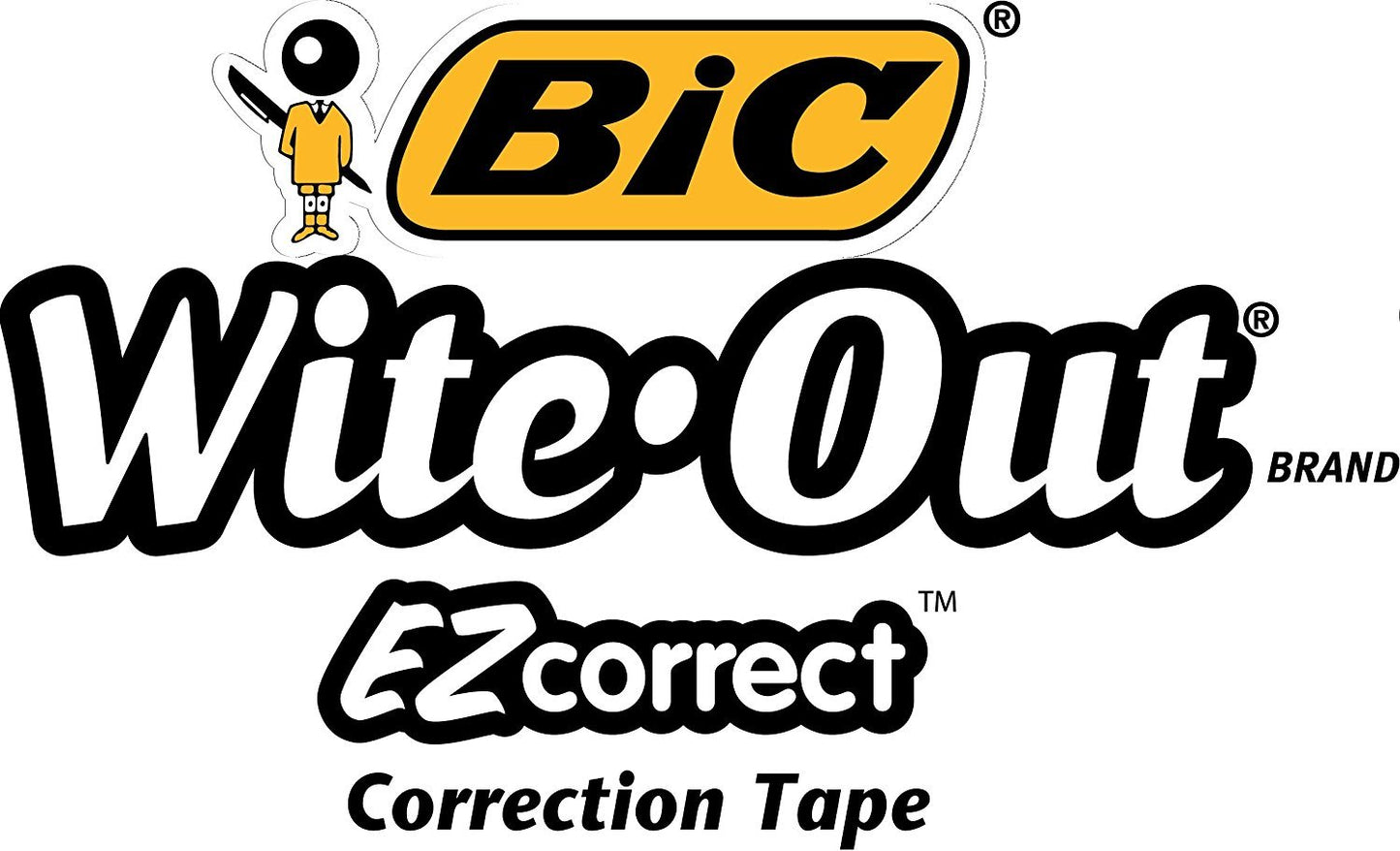 BIC Wite-Out Brand EZ Correct Correction Tape, White, 6 Count