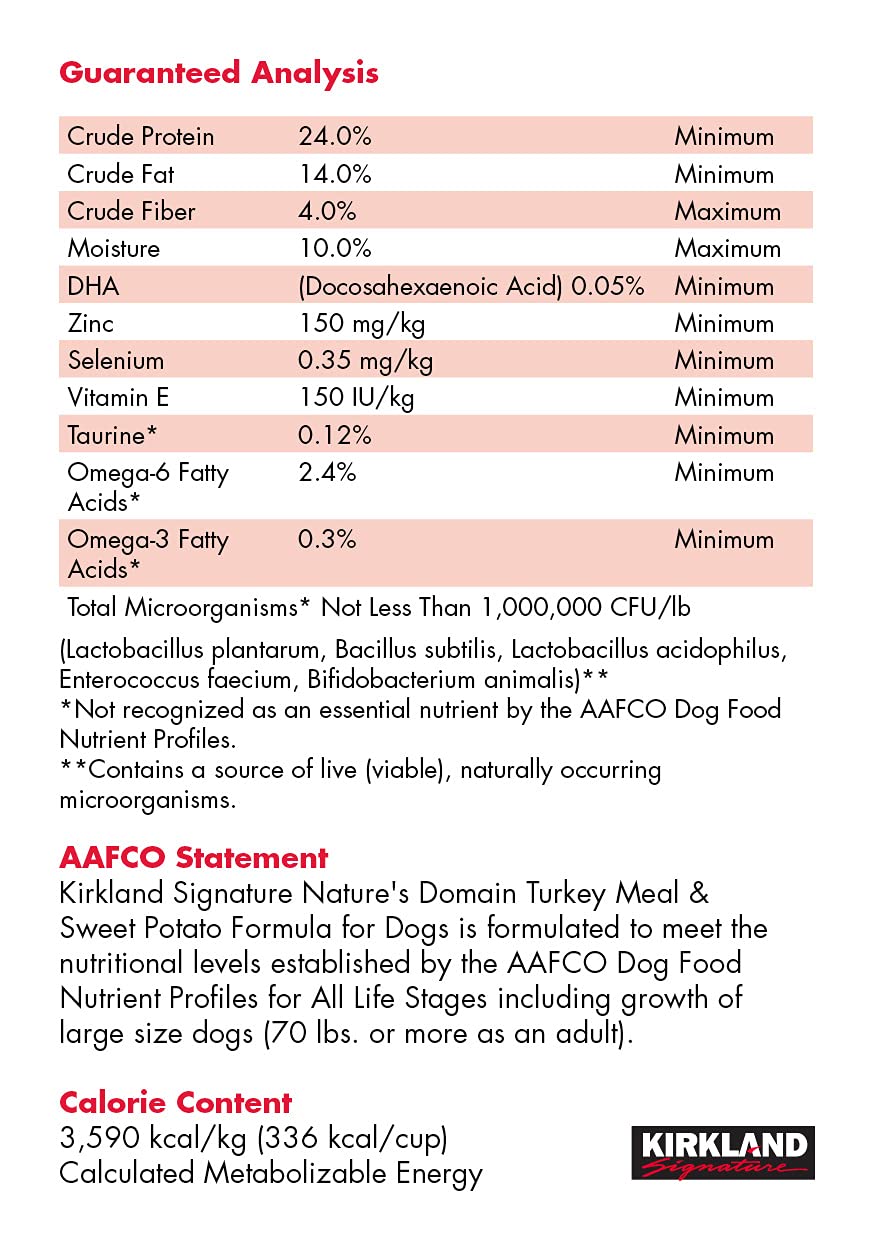 Kirklans Signature Nature'S Domain Turkey Dog Food, 35 Lb