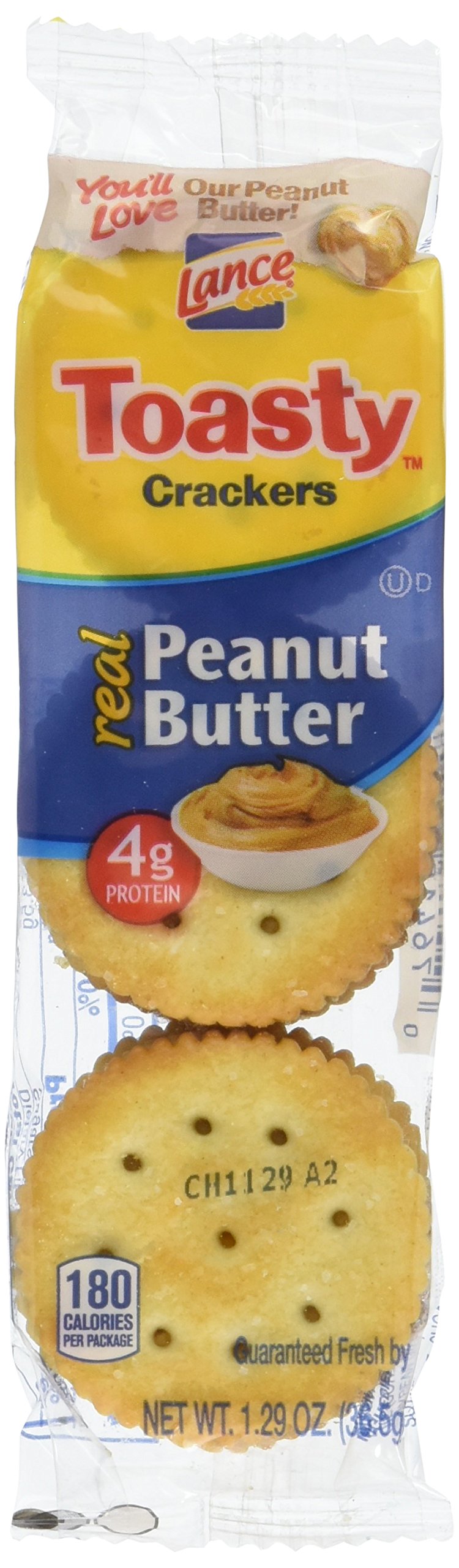 Lance Toast Toasty Peanut Butter Crackers 40 Pack Box, 51.4 Ounce