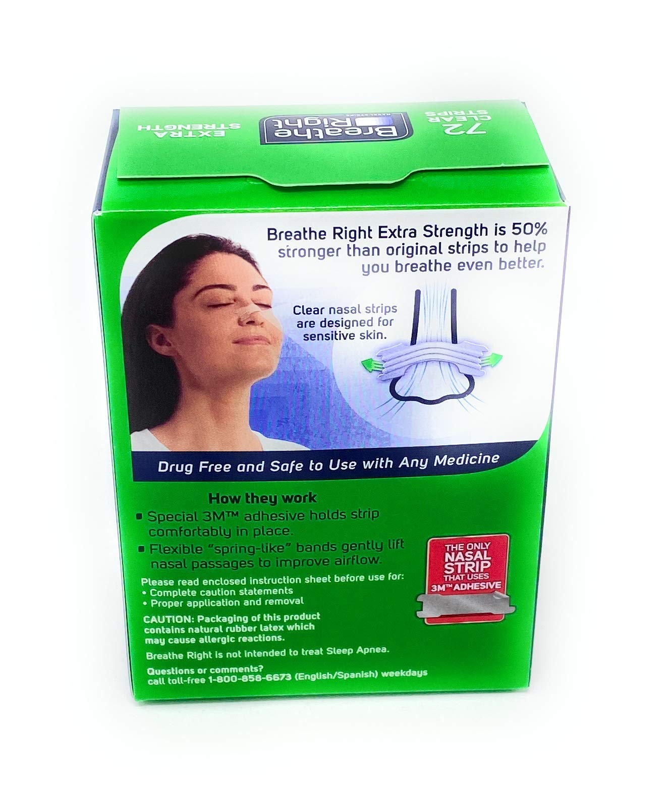Breathe Right Nasal Strips, Extra Clear for Sensitive Skin, 72 Clear Strips