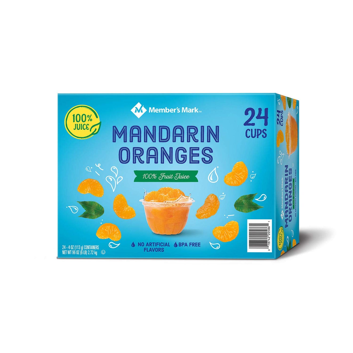 2 Pack Mandarin Oranges in Fruit Juice, 4 Ounce Cups (24 Count Per Pack)