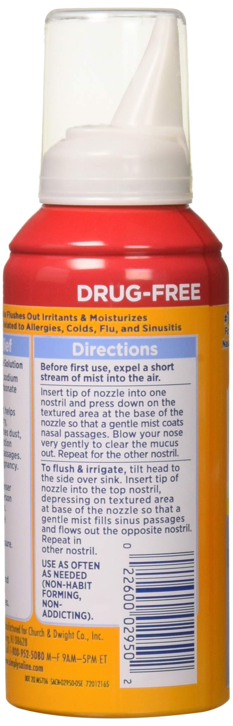 Arm & Hammer Simply Saline Nasal Relief, 4.25 Fl Oz, 3 Pack