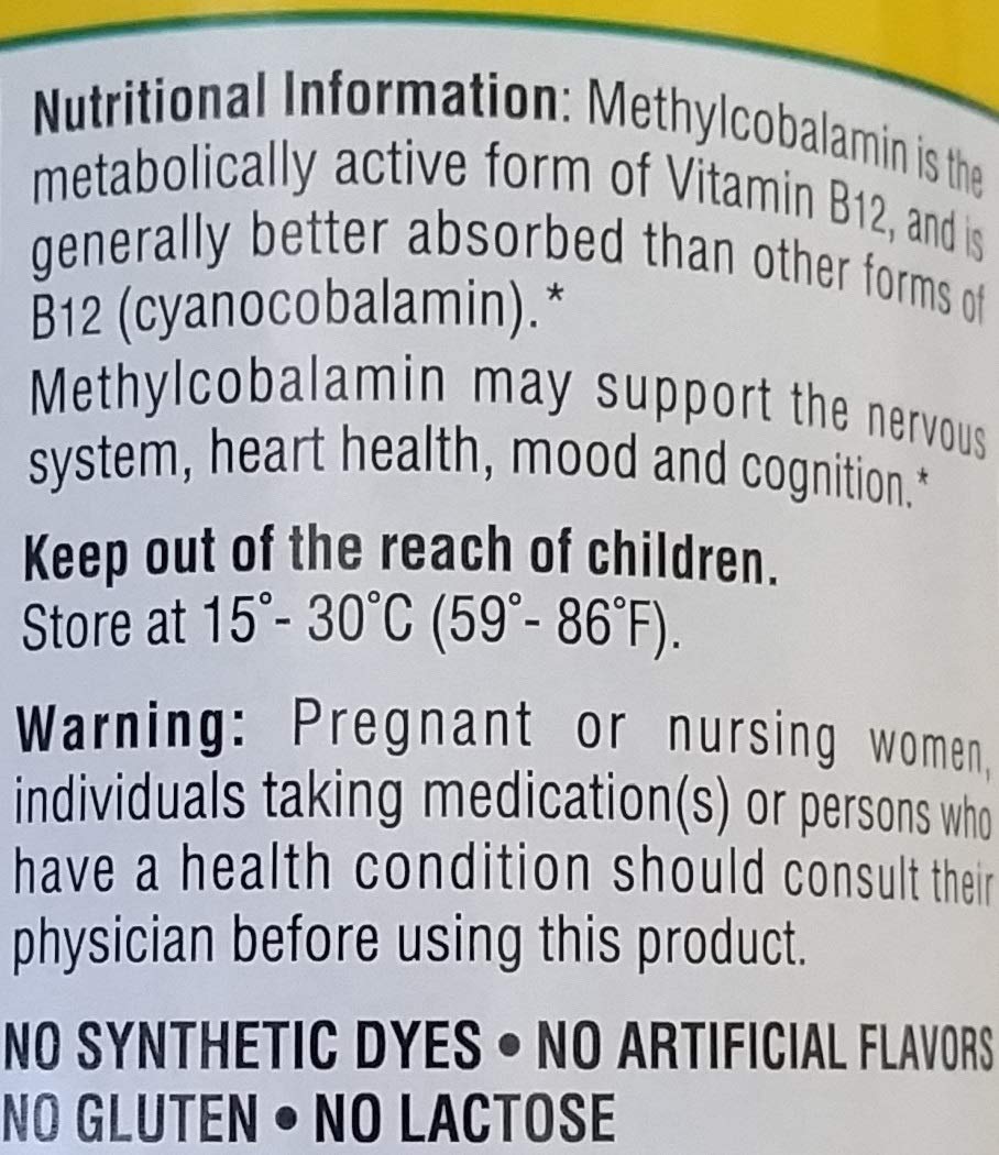 Member's Mark Vitamin B-12 Sublingual High Potency Methylcobalamin 5000mcg Tablets (1 Bottle (300 Tablets)) by Members Mark
